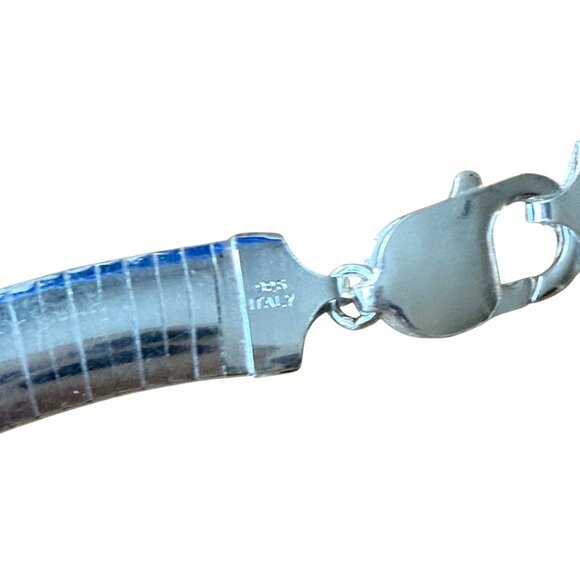 JTV Sterling Silver 925 8mm Omega Link Chain Necklace 20" Italy - Picture 4 of 13